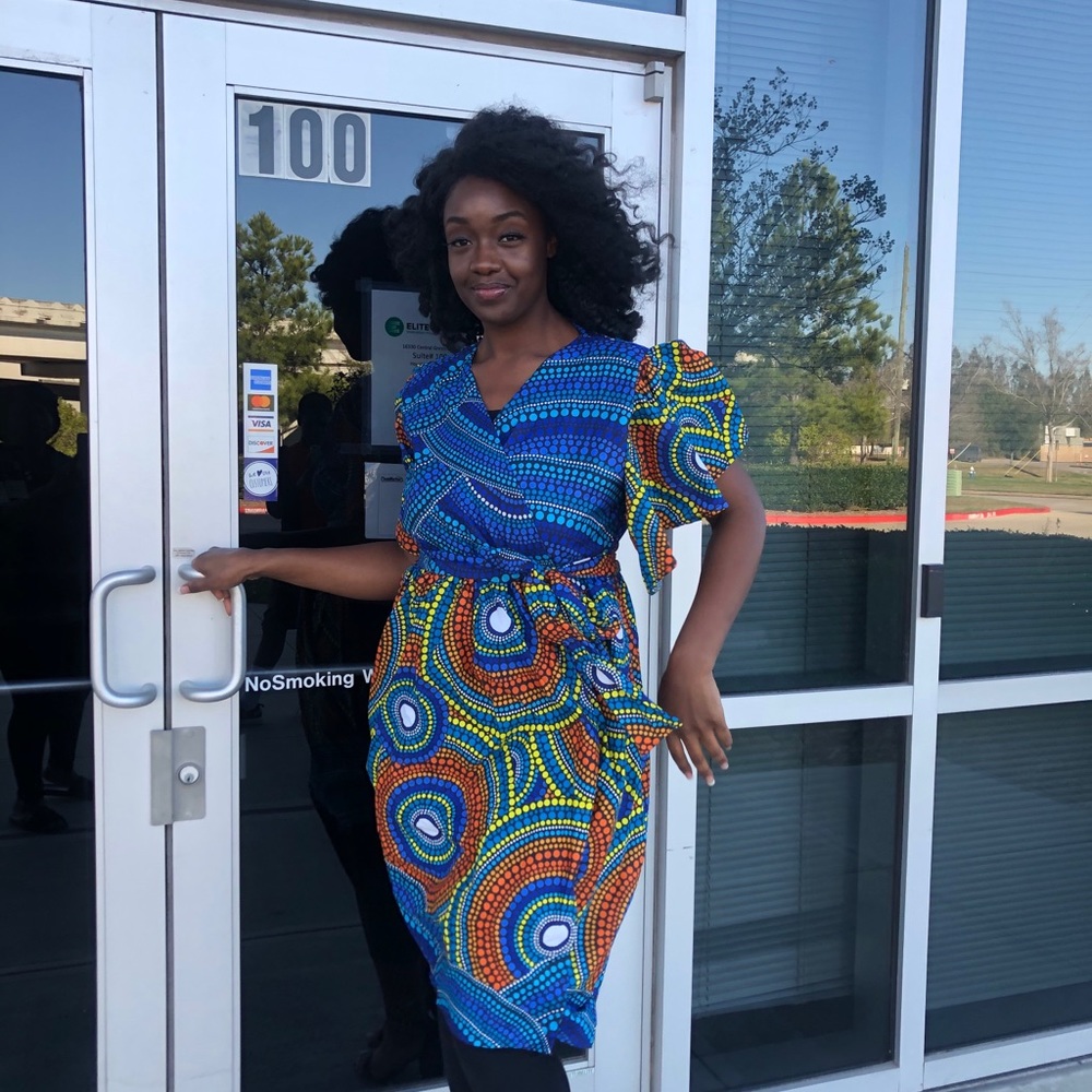 African wrapping dress for women Ankara print